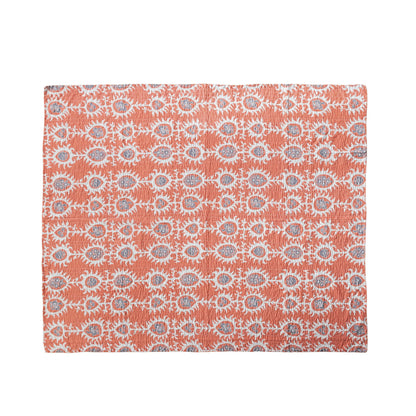 Creative Co-Op Patterned Cotton Voile Throw, Orange