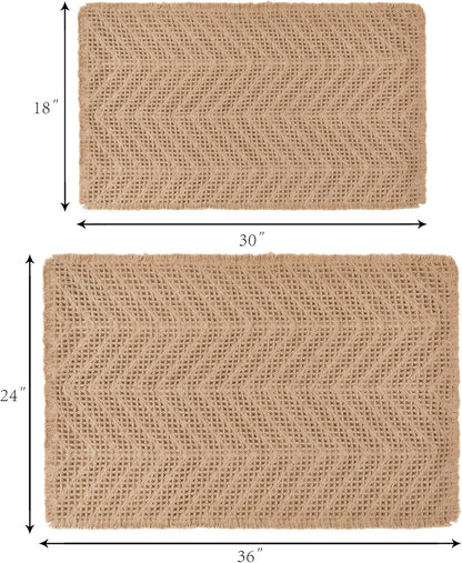 Boho Bathroom Floor Mat, Super Absorbent Non-Slip Washable Bath Mat, Quick Dry Shower Mats, Brown, 18"*30"