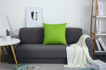 Handmade Decorative Solid 100% Cotton Canvas Throw Pillow Covers, 20"x20", Apple Green - TangDepot