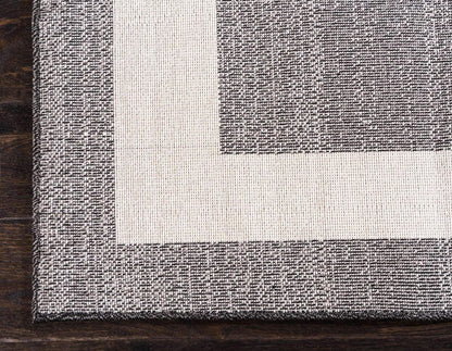 Unique Loom Del Mar Collection Area Rug - Maria (7' 10" x 11' 4" Rectangle, Black/ Ivory)