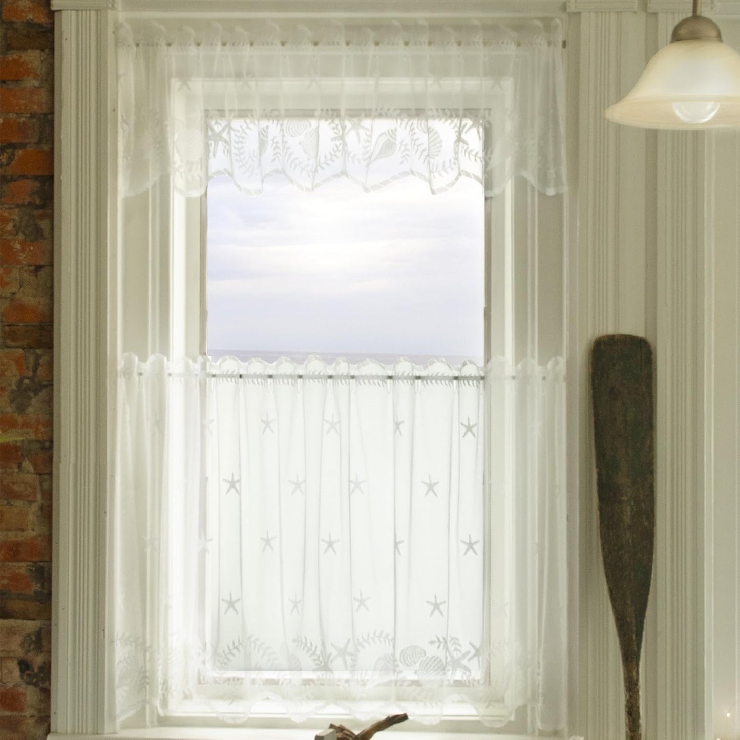 Heritage Lace White Tidepool Swag Pair - 72"X36"