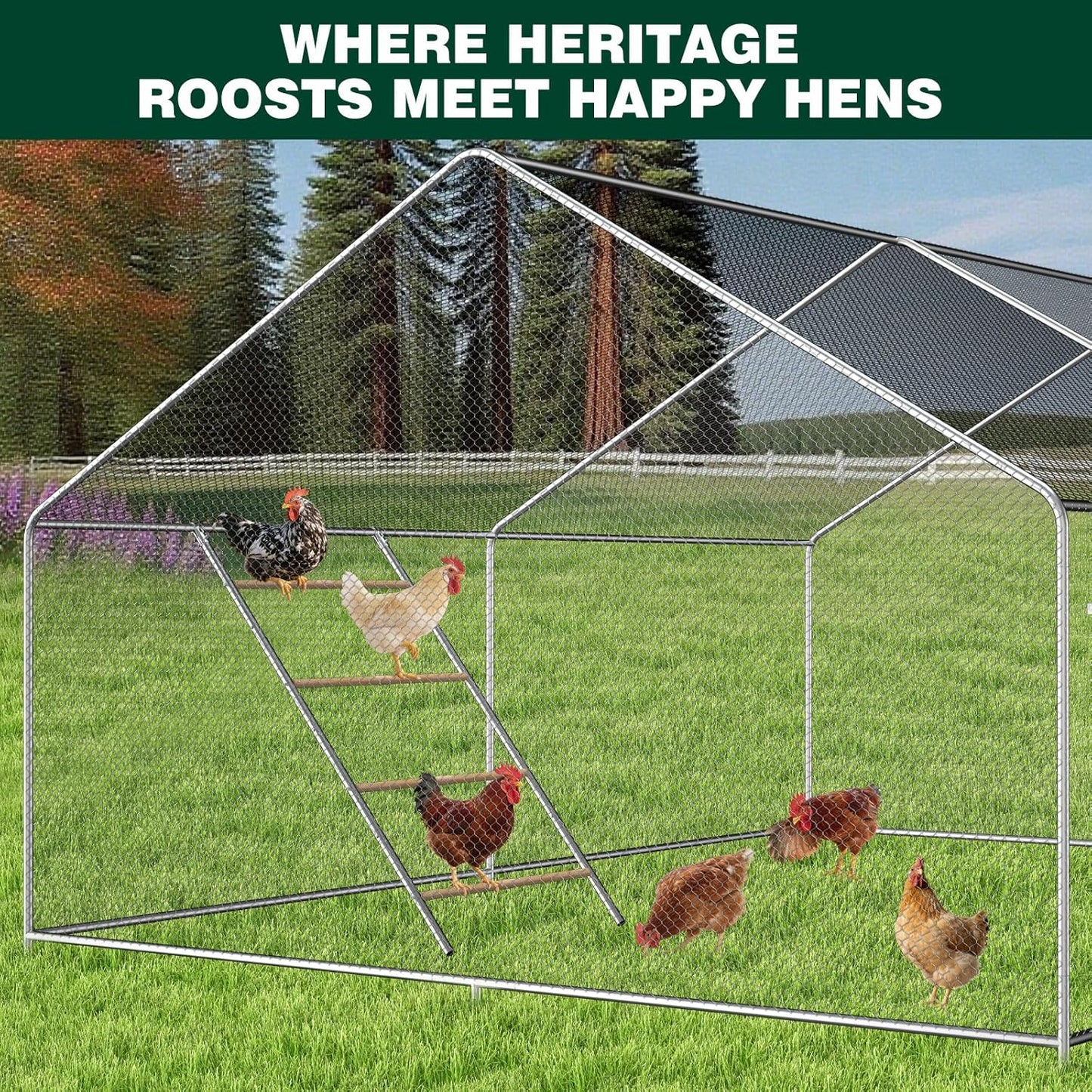 (58.2" 32" Chicken Perch Roosting Bars for Coop Farm Chicken Toys Roost Ladder for Backyard Poultry L x W)