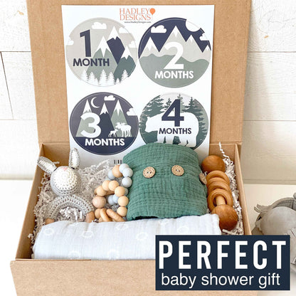 20 Monthly Baby Milestone Stickers Boy - Adventure Baby Monthly Milestone Stickers for Baby Boy, Milestone Baby Monthly Stickers, Baby Month Stickers for Baby Photo Props, Monthly Baby Stickers Boy