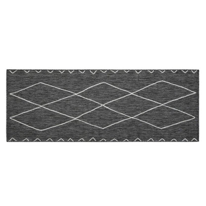 Madison Park Darya Woven Turkish Indoor/Outdoor Area -Rug for Backyard, Geo Moroccan, Home Décor, Weather Resistant Floor Mat, Easy to Clean Patio -Rugs, Deck Carpets, 7'11" x 10', Grey/White