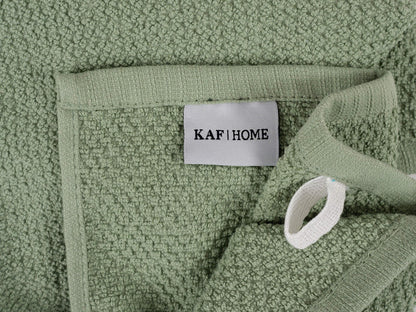 KAF Home Deluxe Popcorn Terry Kitchen Towels, Cotton Kitchen Dish Towels, Set of 4, French Green