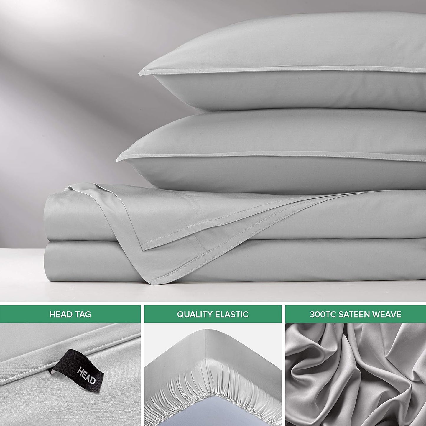 Pure Bamboo Twin Sheets - Luxuriously Soft 100% Organic Viscose Bed Sheet Set | Silver Pearl Color