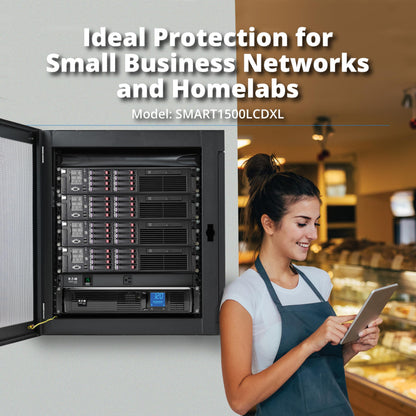 Tripp Lite 1000VA Smart UPS Battery Back Up, 500W Tower, 8 Outlets, LCD Display, AVR, USB, Tel / DSL / Coax Protection, 3 Year Warranty & $250,000 Insurance (SMART1000LCD) Black