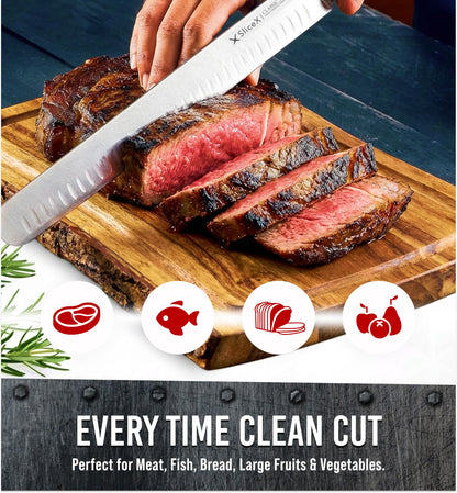 Bright Hobby Brisket Slicing Knife – 12" Brisket Knife, BBQ, Grilling Gifts For Men – Razor Sharp German Steel, Full Tang, Ergonomic Handle