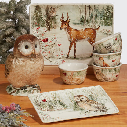 Winter’s Walk 3-D Ceramic Owl Cookie Jar – A majestic hand-painted owl cookie jar that brings rustic woodland charm to your kitchen, perfect for storing treats or decorating for the holidays, 88 oz.