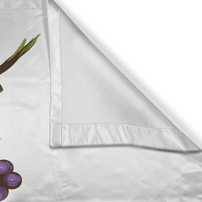 Lunarable Wine Grapes Kitchen Curtains - 2 Panel Set for Kitchen Cafe Decor, Fresh Purple Fruits on White Backdrop