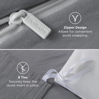 Bedsure Grey California King Duvet Cover - Extra Soft Prewashed Cotton-Like Polyester Bedding Set | 104x98 Inches with Zipper Closure & 2 Pillow Shams