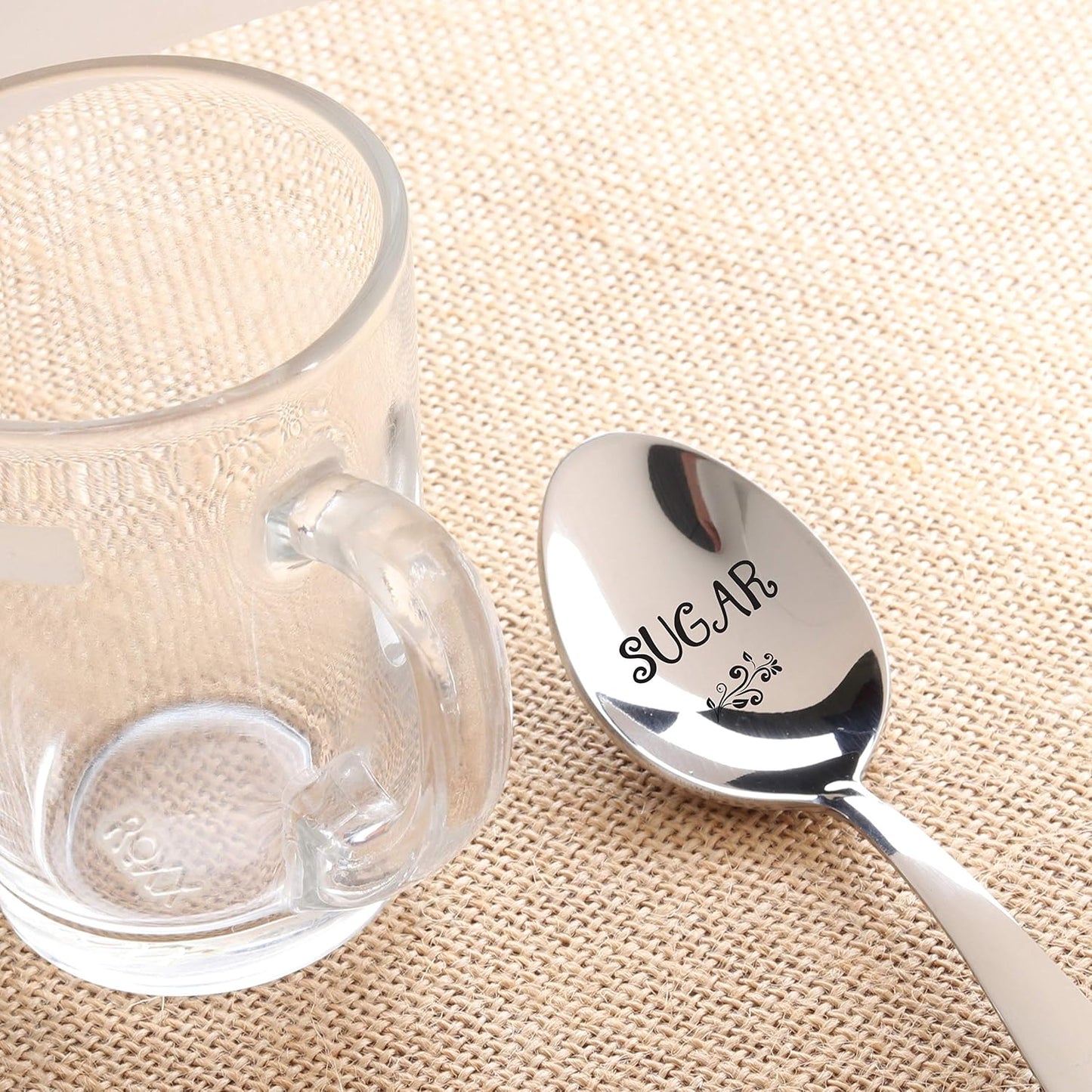 Gift for Best Friend | 7 Inch Sugar Engraved Stainless Steel Spoon for BFF, Valentine's, Wedding, Christmas