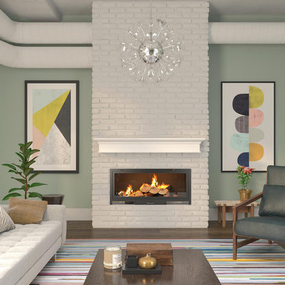 Pearl Mantels ARYB72610 Premium Grade A MDF White mantel shelf, Crisp White paint, 72"L x 9"D x 8"H, The perfect compliment to your hearth and home