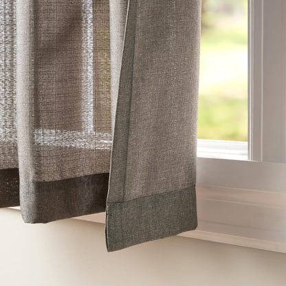 Exclusive Home Loha Linen Grommet Top Curtain Panel Pair, 54"x84", Black Pearl