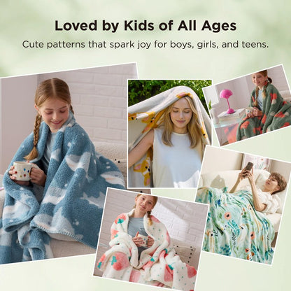 Bedsure Cute Strawberry Decor Throw Blanket Pink for Kids - Soft Fleece Throw Home Decor for Girls Women Teens as Birthday, GentleSoft Cozy Fruit Pattern Blankets for Couch Bed, 50x60