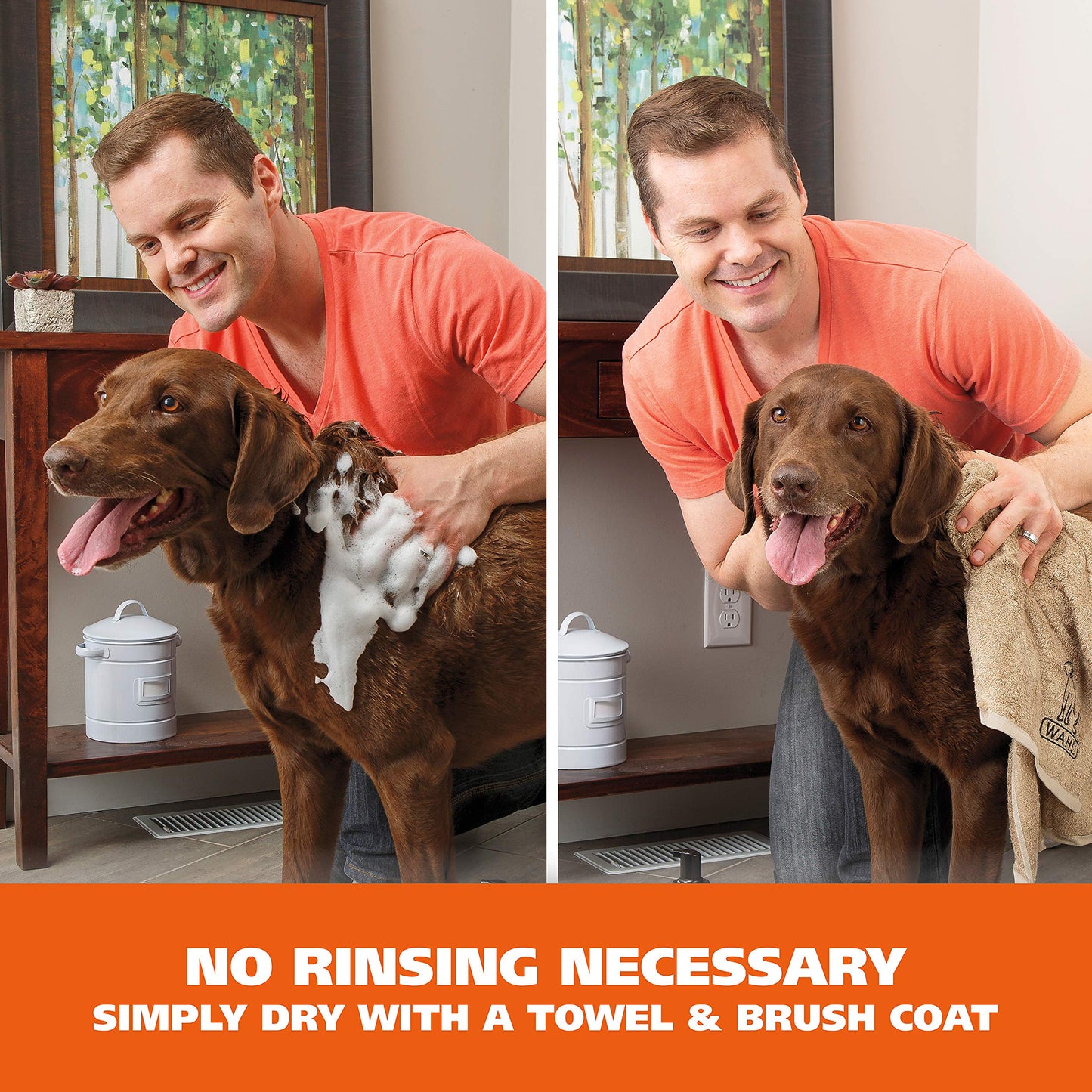 Wahl USA Pet Friendly Waterless No Rinse Shampoo for Animals – Lavender & Chamomile Scented - Cleaning, Conditioning, Detangling, & Moisturizing Shampoo for Dogs – 7.1 Oz - Model 820014A