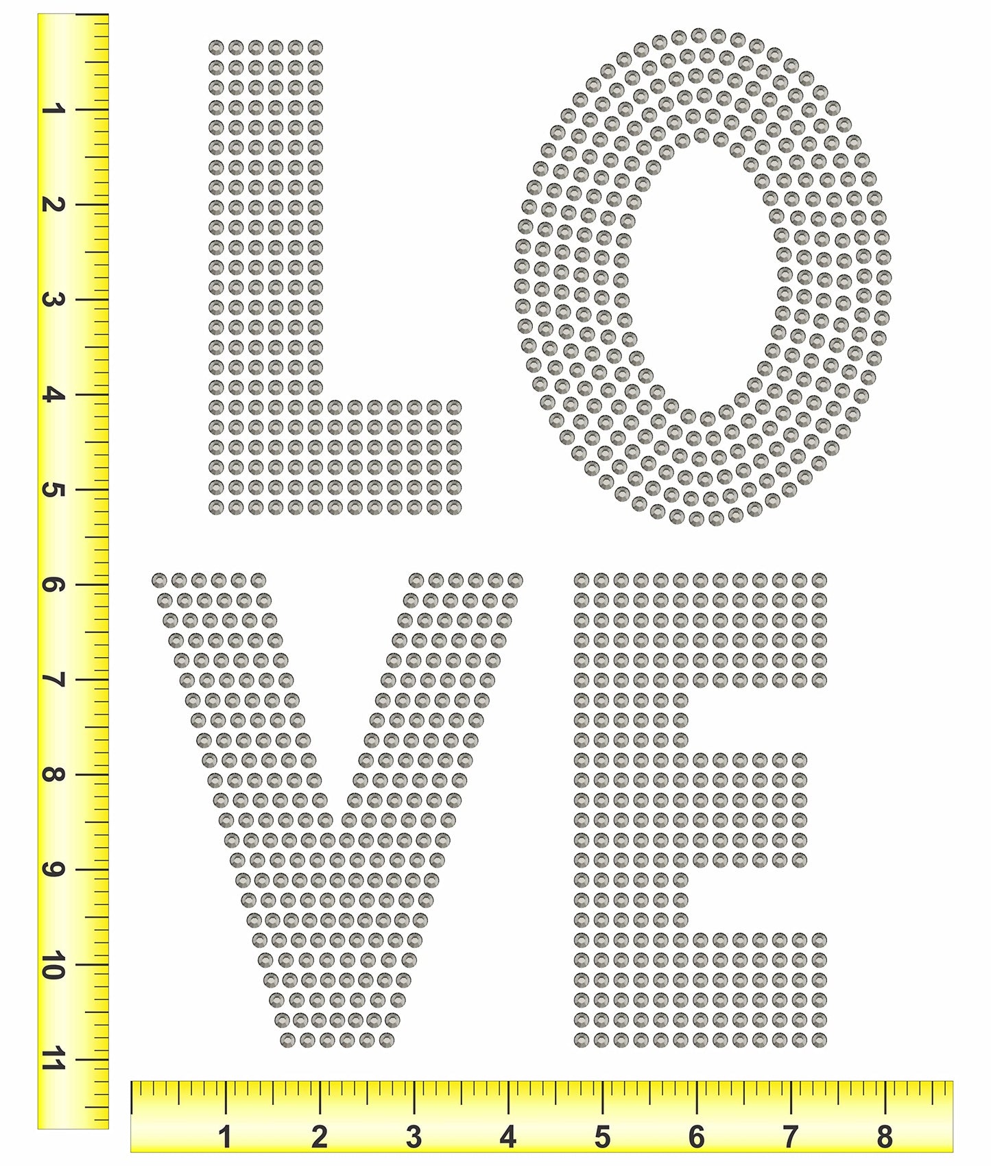 Rhinestone Genie Love 5" Letters Magnetic Rhinestone Template, Black