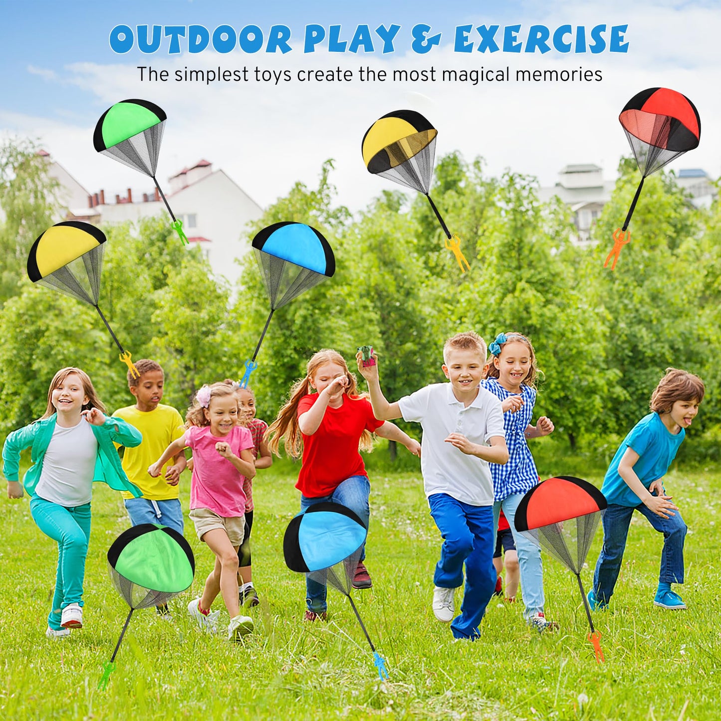 Parachute Toy for Kids, Outdoor Toys Flying Parachute Men, Inside & Outside Toys for or 3 4 5 6 7 8 9 10 11 12 Year Old, Thanksgiving Day for Boy Girl 4-8 Year Old, Unique Boys Party Favors