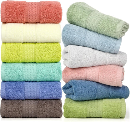 12 Pack 12 100% Set (13 29 Inches) Cleanbear Hand Towels Colors Cotton Hand Towel for Bathrooms and Different Family