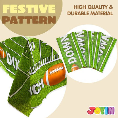 JOYIN 4 Pack Game Day Football Tablecloth Table Cover Touchdown Party Decorations Football Party Supplies (54x72 Inches)
