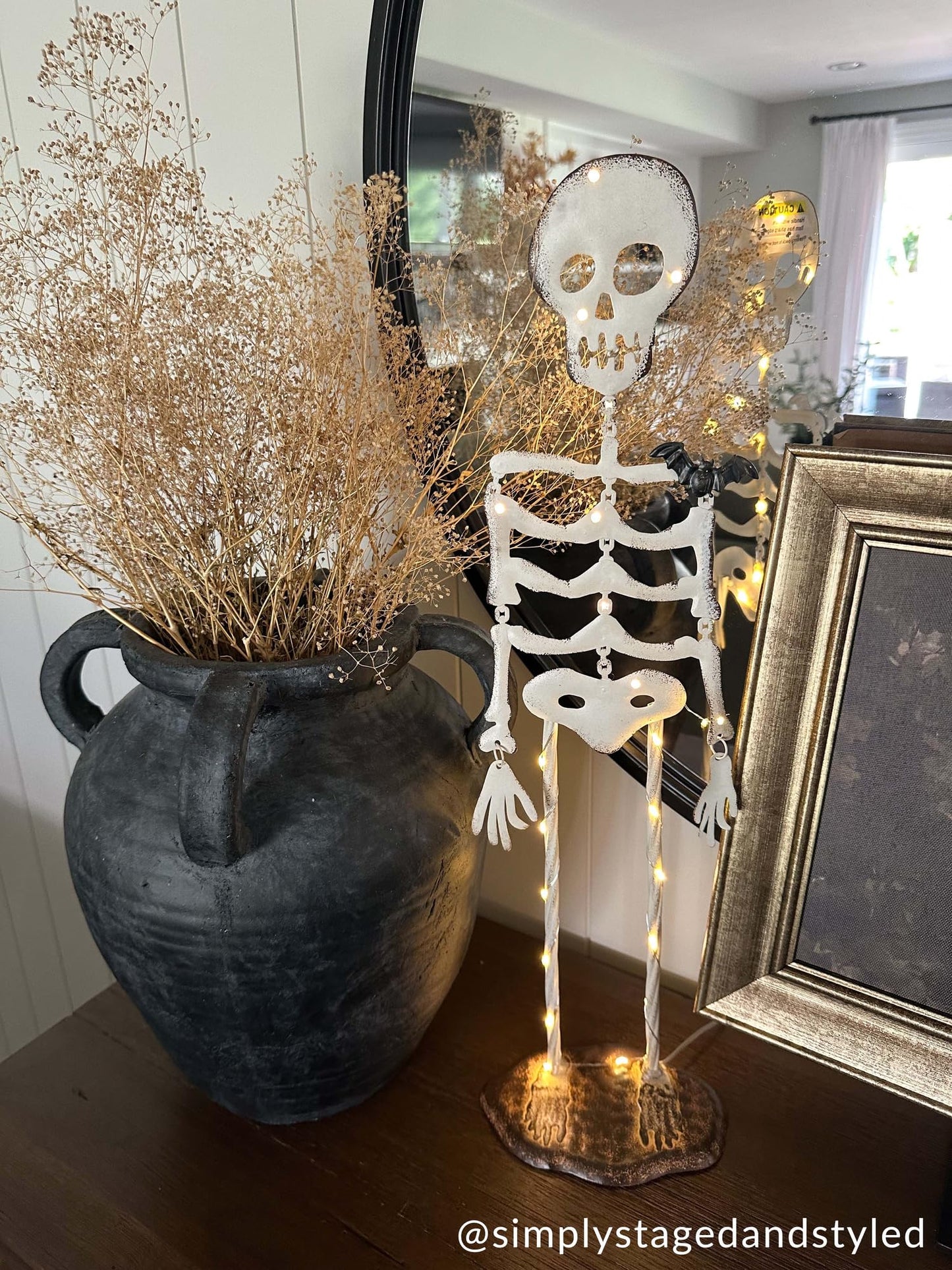 Mud Pie Halloween Large Light Up Skeleton Sitter