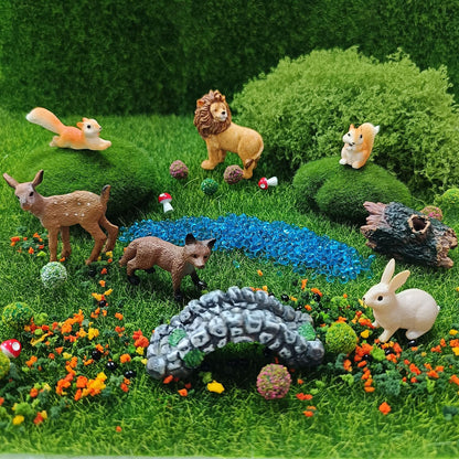 QuarenDen Fairy Garden Accessories, Decorative Sand, Grass, Moss Stick, Miniature Garden Figurines with Moss for DIY, Micro Landscape Decoration