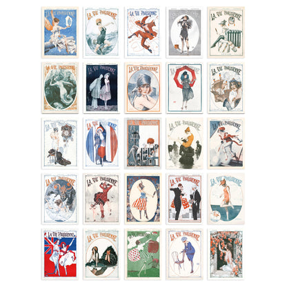Artery8 50 Pcs French Music Theatre Arts Aesthetic Collage Kit La Vie Parisienne Wall Art Prints A6 Set Pack 14.8 x 10.5 cm (5.8 x 4.1) Room Decor Poster Collection