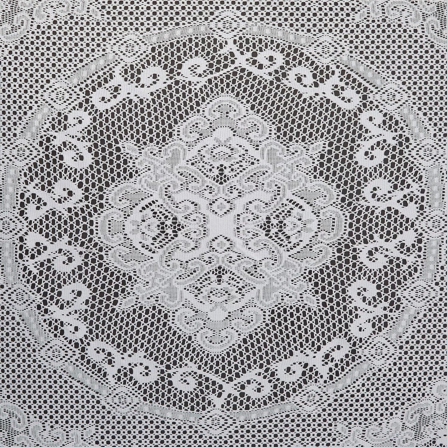 Juvale Round White Lace Tablecloth - Polyester Table Cover for Wedding Reception, Vintage Round Cover with Scalloped