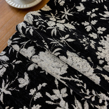 13 82 Inch Floral Jacquard Dining Table Runner with Fringe Elegant Natural End Table Runner for Graden Kitchen