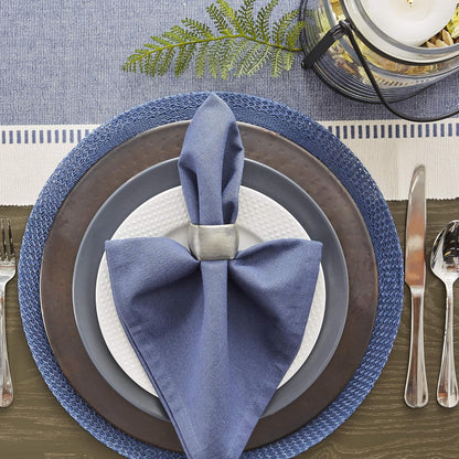 13x72-inch, DII Dobby Stripe Woven Table Runner, French Blue