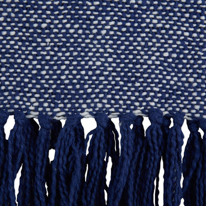 DII Navy Stripe Homespun Throw, 50x60 with 2.5" Fringe