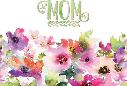 Tervis Mom Watercolor Floral Tumbler, 24oz, with Wrap and Fuchsia Lid, Clear