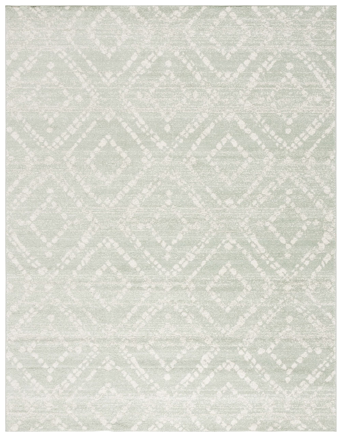 SAFAVIEH Adirondack Collection Area Rug - 10' x 14', Ivory & Green, Modern Diamond Distressed Design, Ideal for High Traffic Areas in Living Room, Bedroom, Dining (ADR131Y-10)