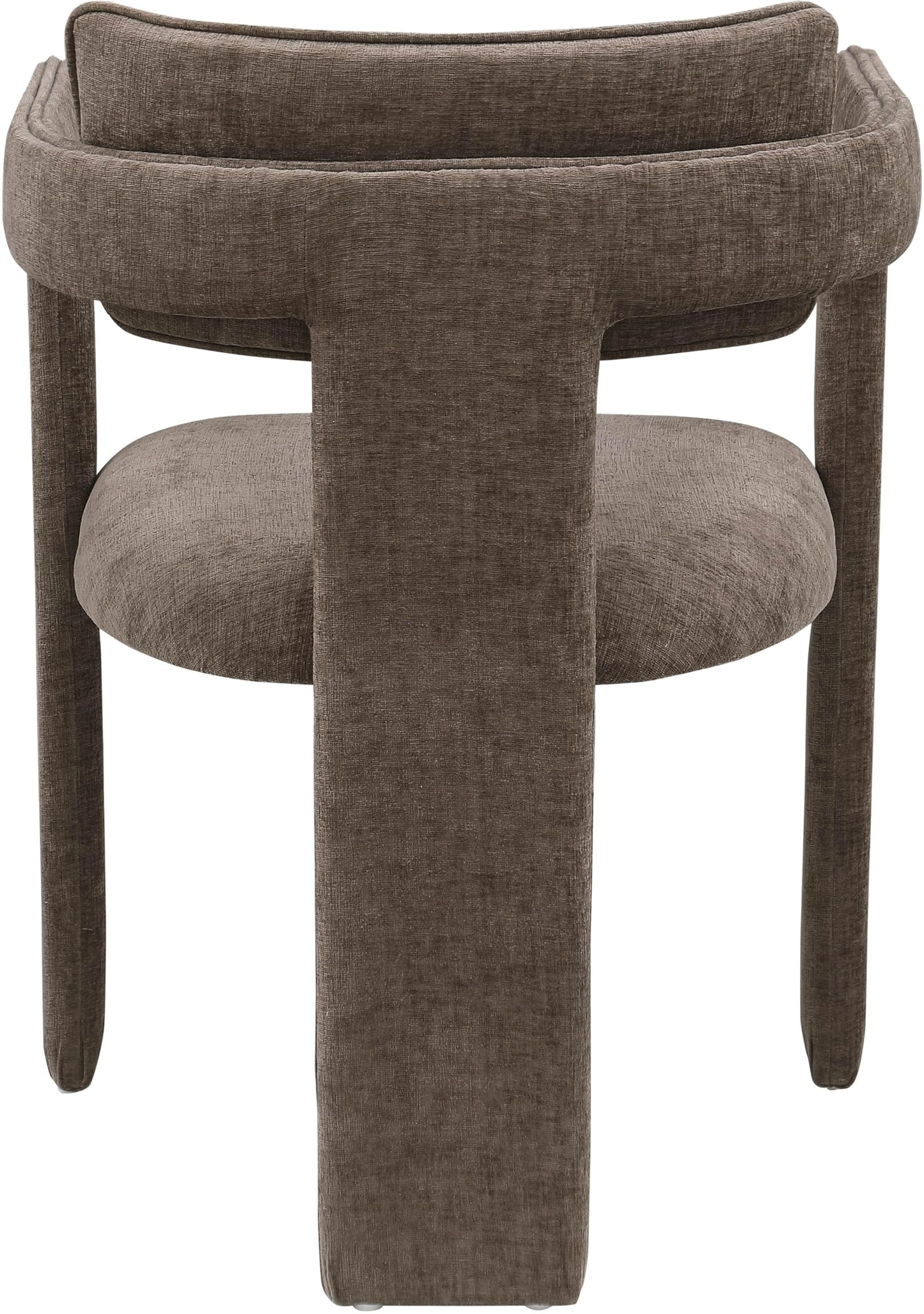 Meridian Furniture 11084Brown-C Brenda Collection Modern | Contemporary Dining Arm Chair/Accent Chair with Soft Brown Chenille Fabric, 23" W x 22.5" D x 31.5" H, Brown, Set of 2
