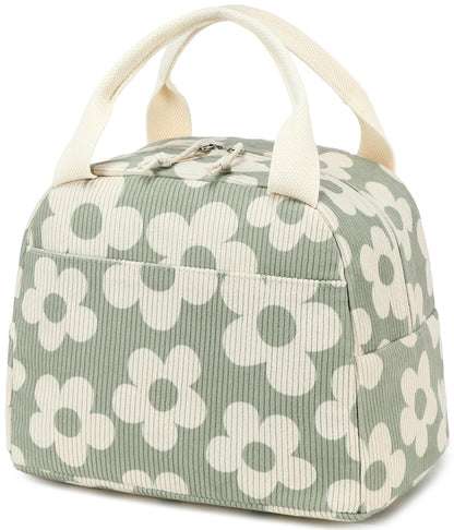 Bluboon Lunch Bag for Women Men Cute Corduroy Lunch Tote Bags Reusable Insulated Lunch Box Large Capacity Reusable Insulated Cooler for Work Picnic or Travel
