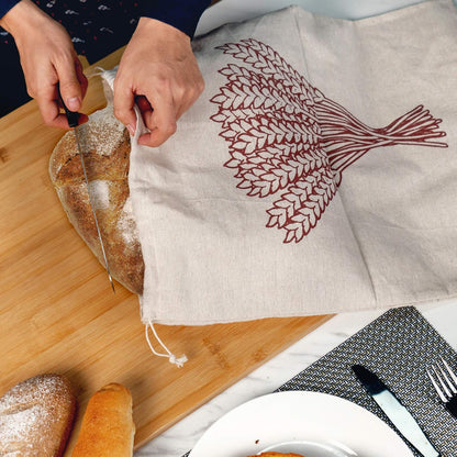 Linen Bread Bags, Pack of 4 Large and Extra Large Reusable Drawstring Bags for Homemade Artisan Bread Storage