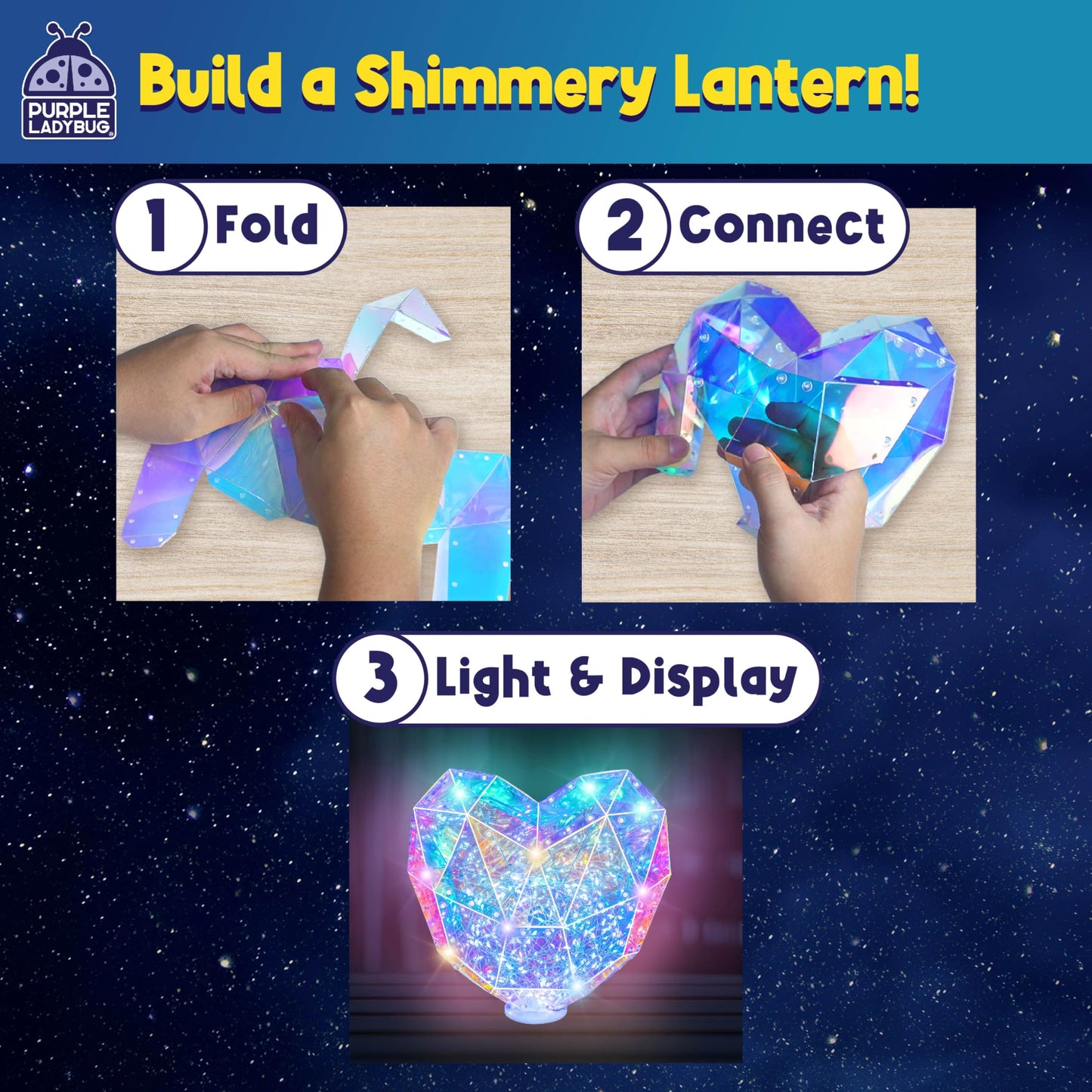 Prismic Make Your Own 3D Heart Table Light for Girls, Valentines Gifts for Kids Room Decor Craft, Gift for Girls 8, 9, 10, 11, 12-16 Years Old, Tweens & Teens Birthday Gifts, Kids Arts and Crafts