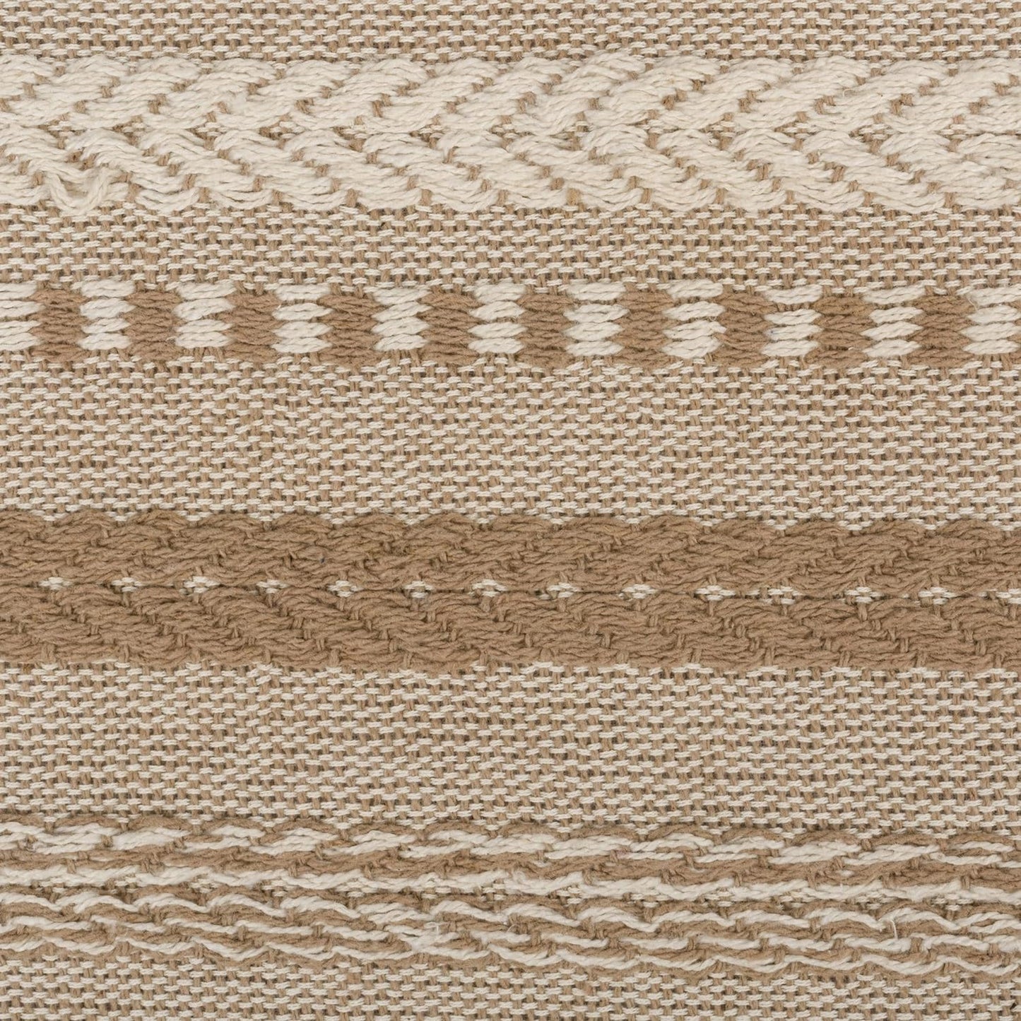 15x72 (15x77, DII Farmhouse Braided Stripe Table Runner Collection, Fringe Included), Stone