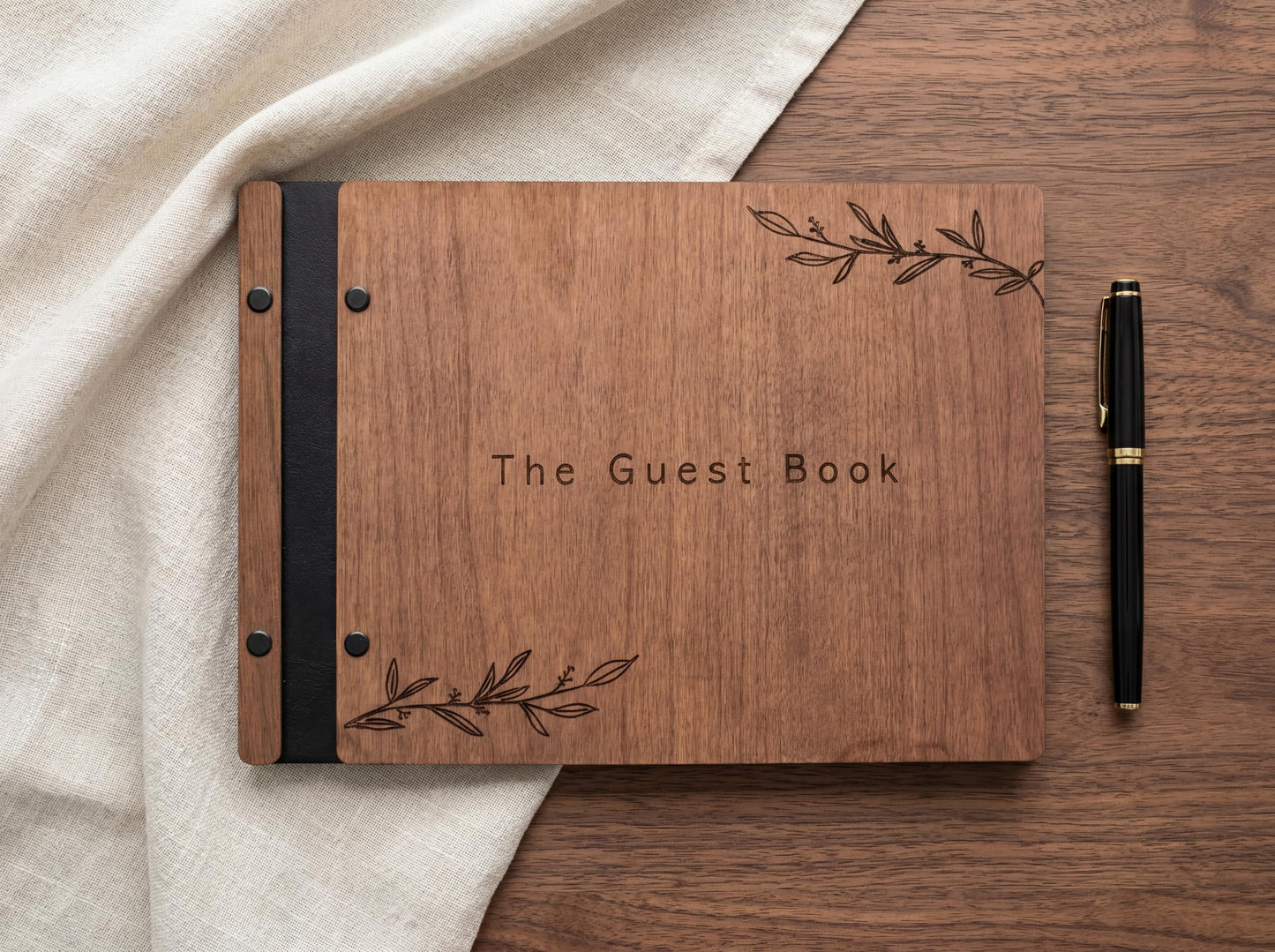 Aspen Studio Guest Book with Signing Pen with Photo of Polaroid for Wedding Book and Memorial Occasions Guest Signing Book for Wedding, Memory Guest Book