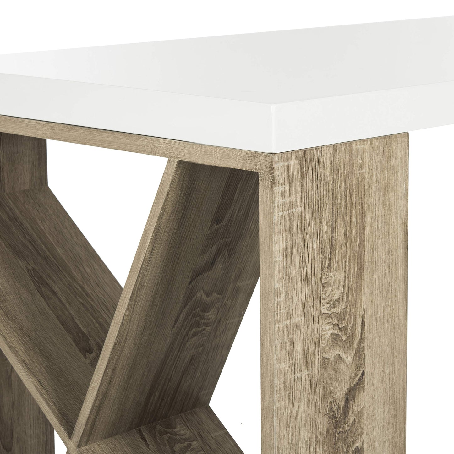 Safavieh Home Collection Carlene White Lacquer and Oak Desk