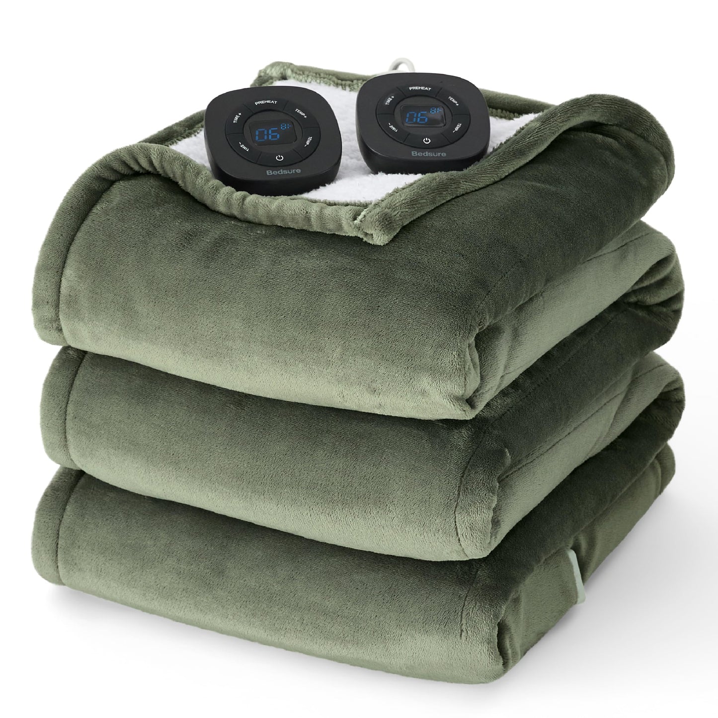 Bedsure Electric Blanket King Size - Dual Control Heated Blanket King Size, Fast Heating with 10 Time Settings & 10 Heat Settings, Warm Gift for Grandma (100x90 inches, Grey)