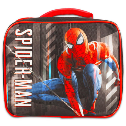 Spiderman Lunch Box Set ~ Spidey Lunch Bag, Stickers, More | Spiderverse School Supplies Bundle