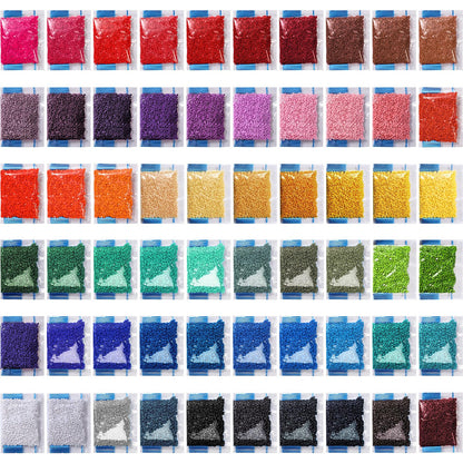 Sasylvia 300000 Pcs 60 Color Diamond Painting Beads 2.8 mm Resin Round Diamond Flat Bottom Rhinestones for DIY Handmade Craft Accessories(Classic Color)