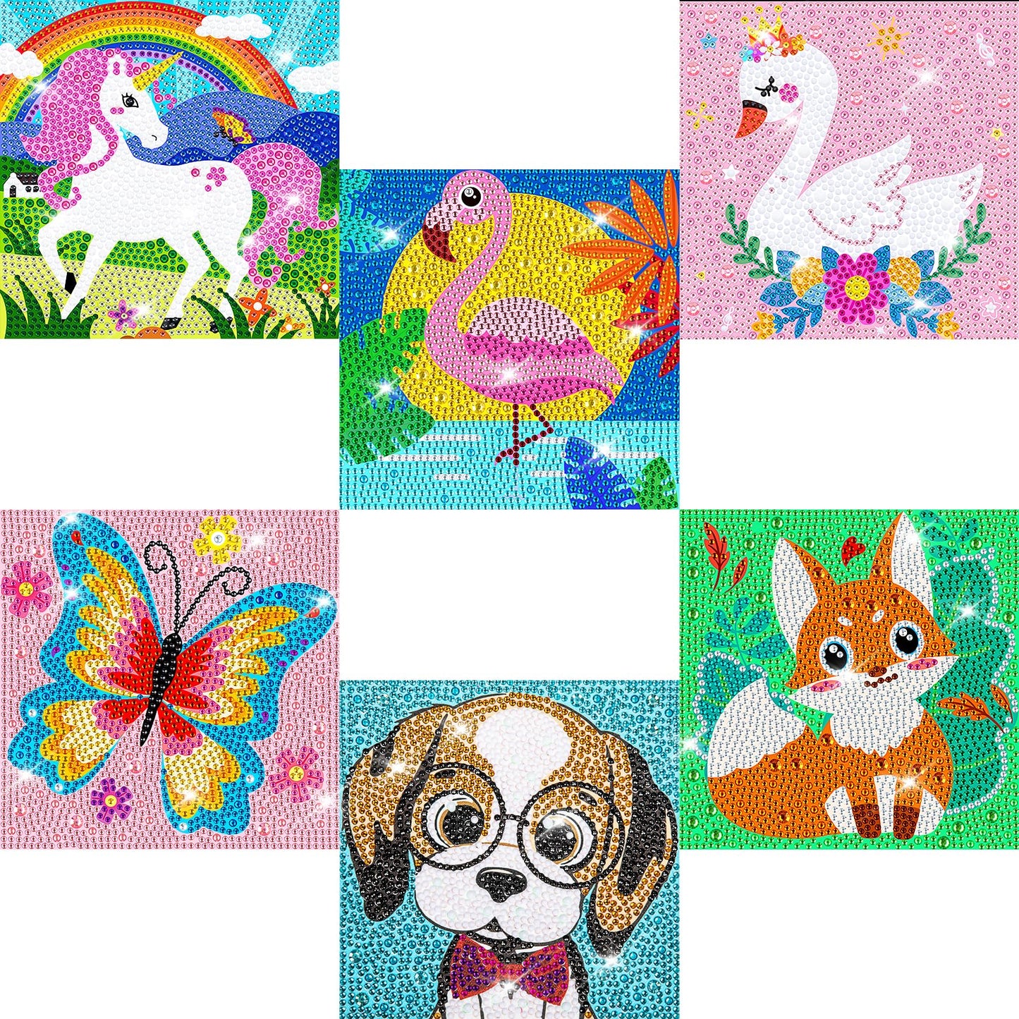 Labeol Diamond Art Kits for Kids Crafts for Girls Ages 6-8-10-12 Easy to DIY Creative Diamond Art Sticker Craft by Numbers Kits for Kids and Adult Beginners (6 Pack Dream)