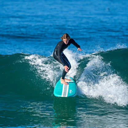 WAVESTORM 8ft Premium Classic Longboard Surfboard (Retro Turquoise)