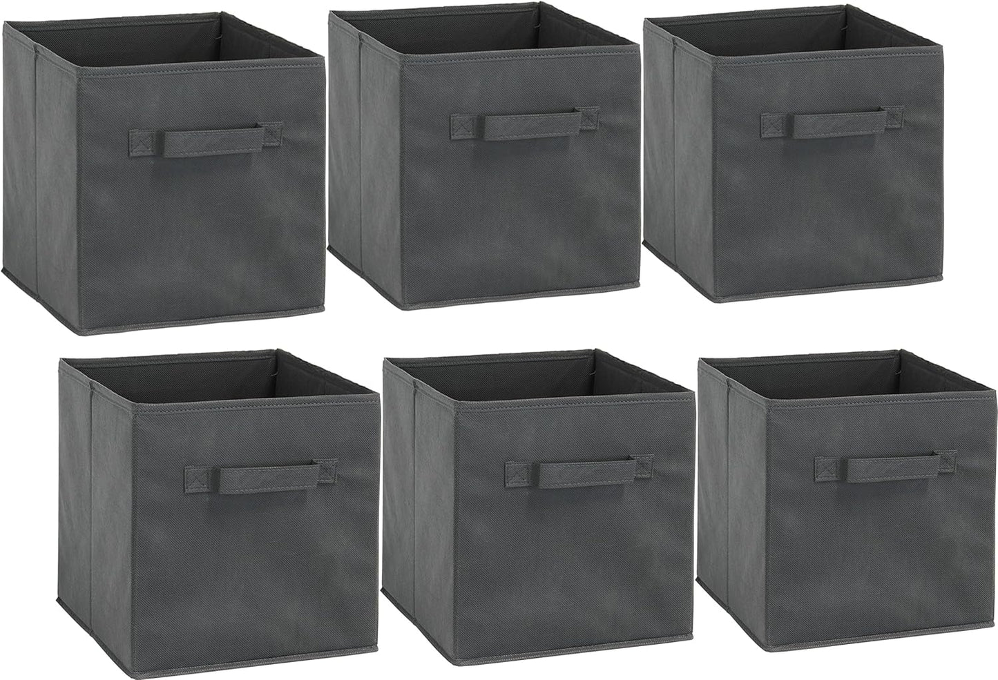 Simple Houseware Foldable Cube Storage Bins - 11-Inch Dark Gray Fabric Organizer | 6-Pack for Closet & Shelves