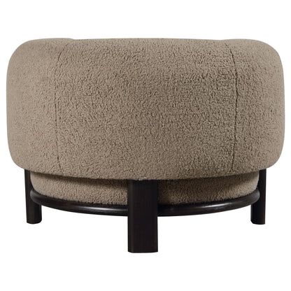 Coaster Home Furnishings - Lawler - Wood and Fabric - Upholstered Accent Chair with Barrel Back, Rounded Arms, and Cushioned Seat - Living Room - Brown and Black - 903170
