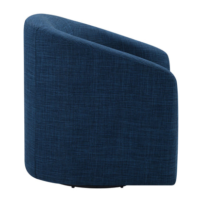OSP Home Furnishings Parker Upholstered Swivel Tub Accent Chair, Navy Blue Fabric