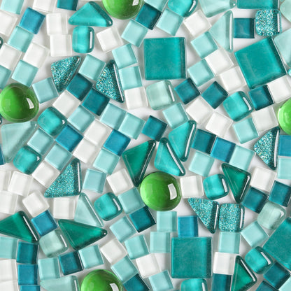 1 LB Mixed Crystal Glass Mosaic of Different Sizes, Loose DIY Mosaic Art Hobbies Craft Material, Accessories, Mosaic Supplier (DS302)