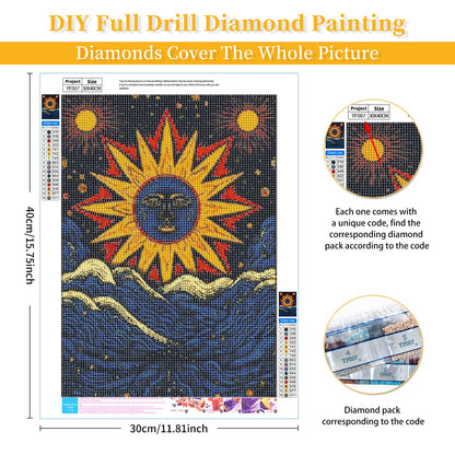 BWFY 12 Pack Diamond Art Kit Sets for Adults 5d Diamond Painting Kit Set for Beginners, DIY Landscape Gem Art Kit Print by Full Drill Diamonds Home Wall Decor 12x16 Inch